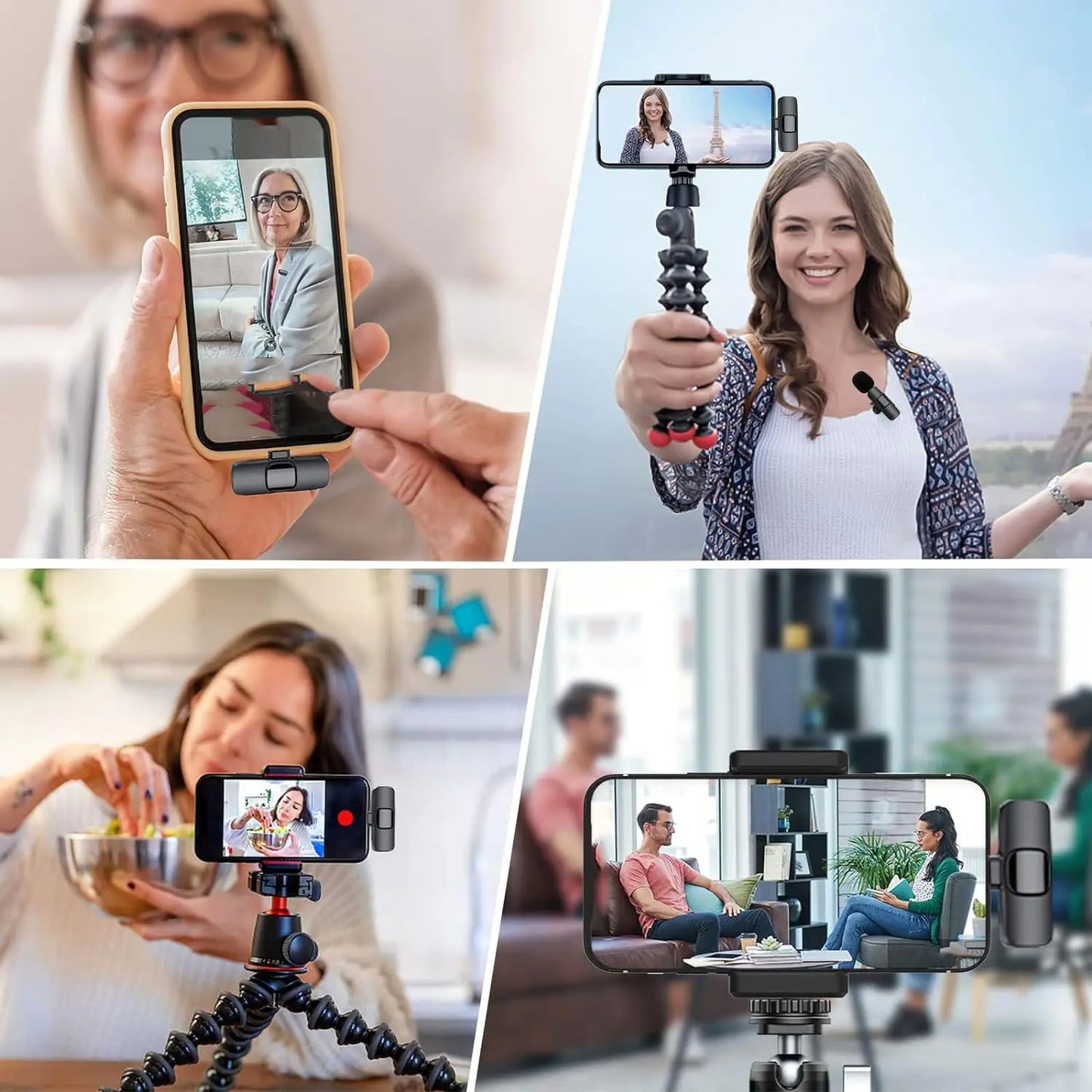 Hitozon Wireless Lavalier Microphone for iPhone 15/16/17, iPad, and Android - Portable USB-C Mic with Noise Reduction for Video Recording, Vlogging, TikTok, and YouTube