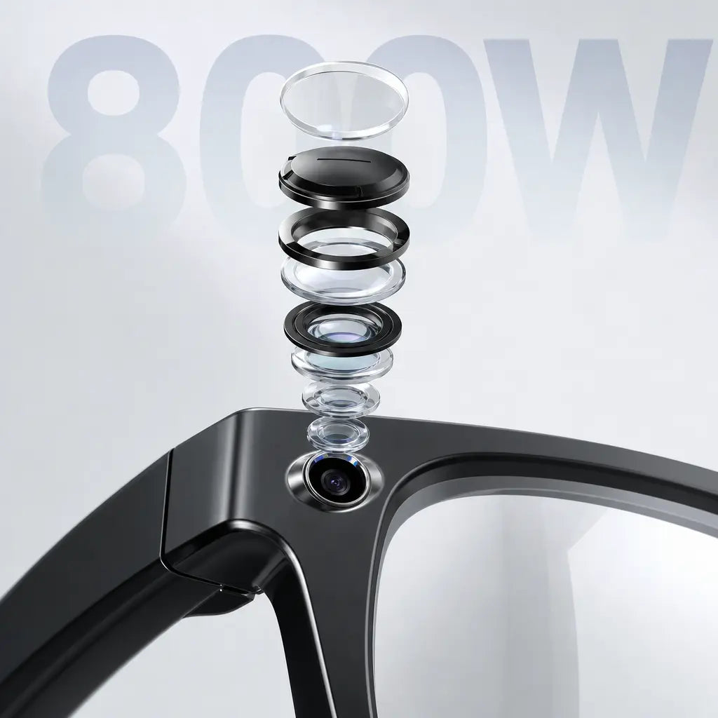 Sightflow Smart AI Camera Glasses with 8MP Photochromic UV-Protection Lenses, Real-Time Translation in 160+ Languages, Bluetooth Audio, Hands-Free Photo & Video Capture, Touch Control, Ideal for Travel and Outdoor Use, Compatible with iOS and Android