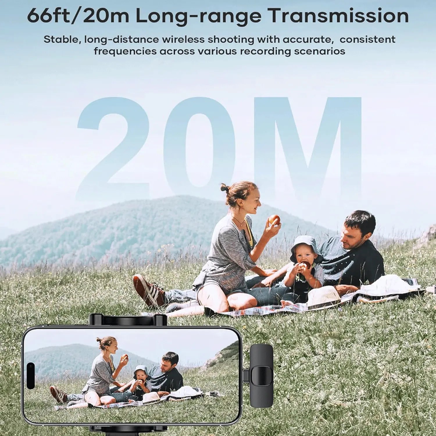 Hitozon Wireless Lavalier Microphone for iPhone 15/16/17, iPad, and Android - Portable USB-C Mic with Noise Reduction for Video Recording, Vlogging, TikTok, and YouTube