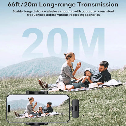 Hitozon Wireless Lavalier Microphone for iPhone 15/16/17, iPad, and Android - Portable USB-C Mic with Noise Reduction for Video Recording, Vlogging, TikTok, and YouTube