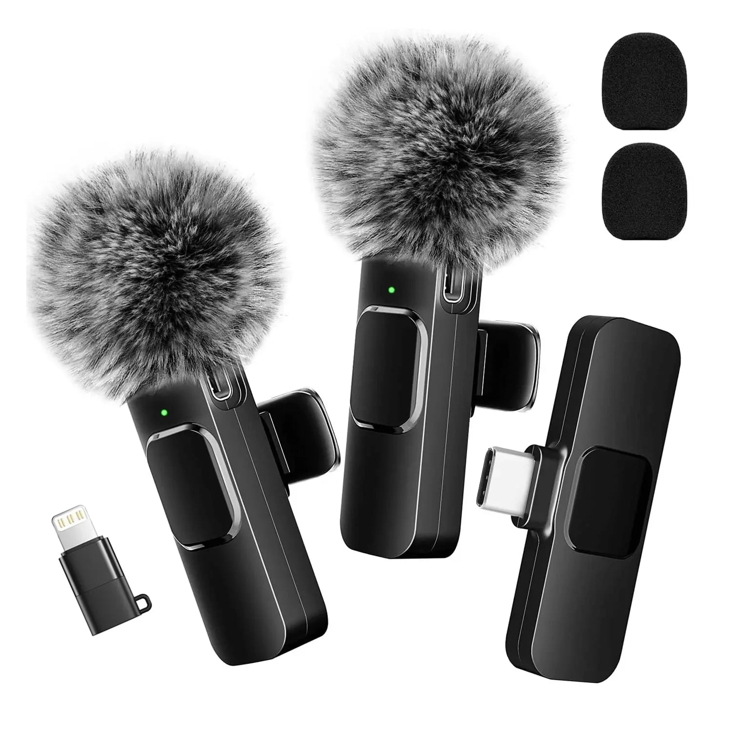 Hitozon Wireless Lavalier Microphone for iPhone 15/16/17, iPad, and Android - Portable USB-C Mic with Noise Reduction for Video Recording, Vlogging, TikTok, and YouTube